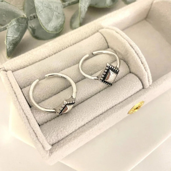 925 Sterling Silver Minimalist Ring Geometric Ring Stackable Ring Band - Picture 7 of 11